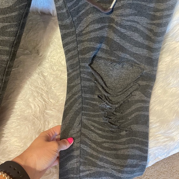 Dance & Marvel Charcoal Zebra Jogger Sweatpants - Picture 7 of 10